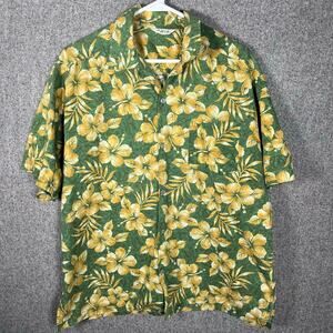 VTG 90s Hawaiian Men's Button Up Casual Shirt Tropical Vacation Summer Size L
